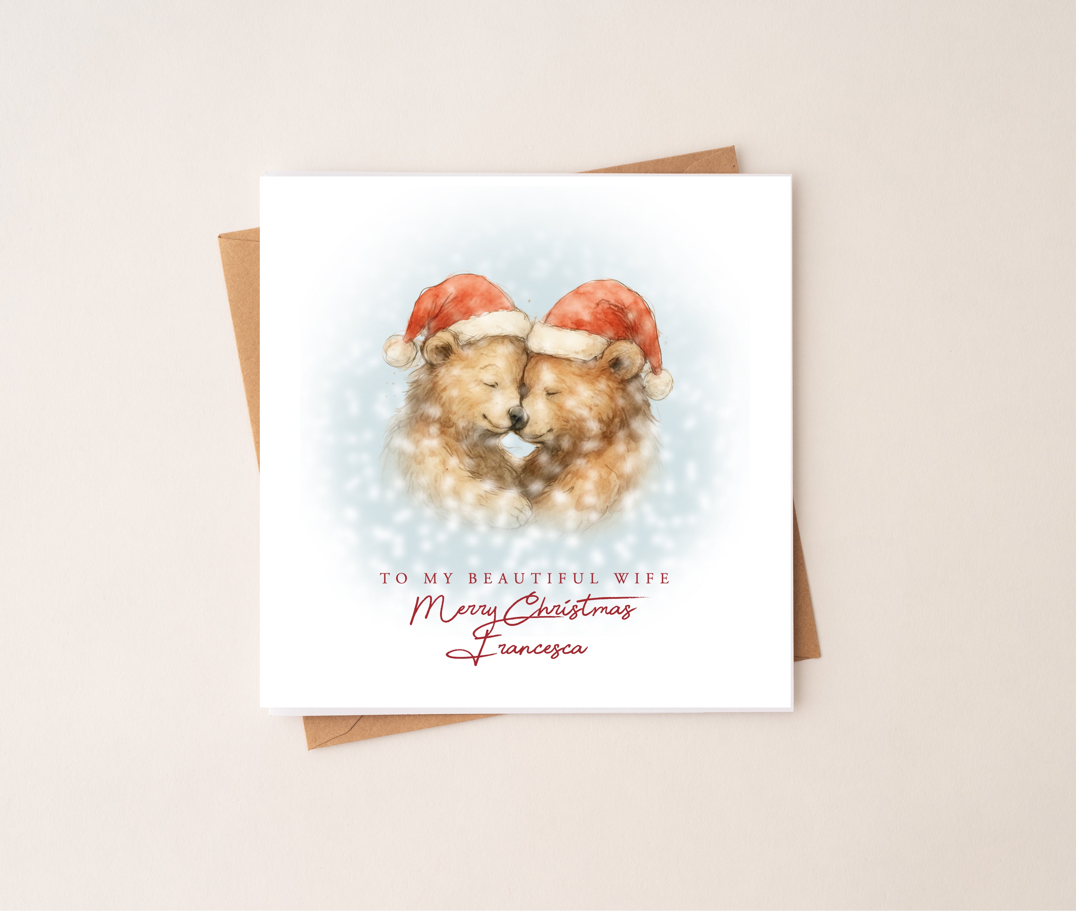 Bear Couple Christmas Card