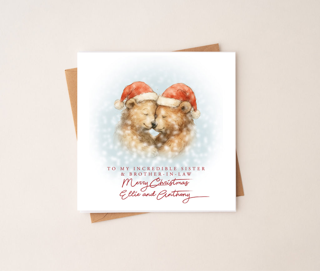 Bear Couple Christmas Card