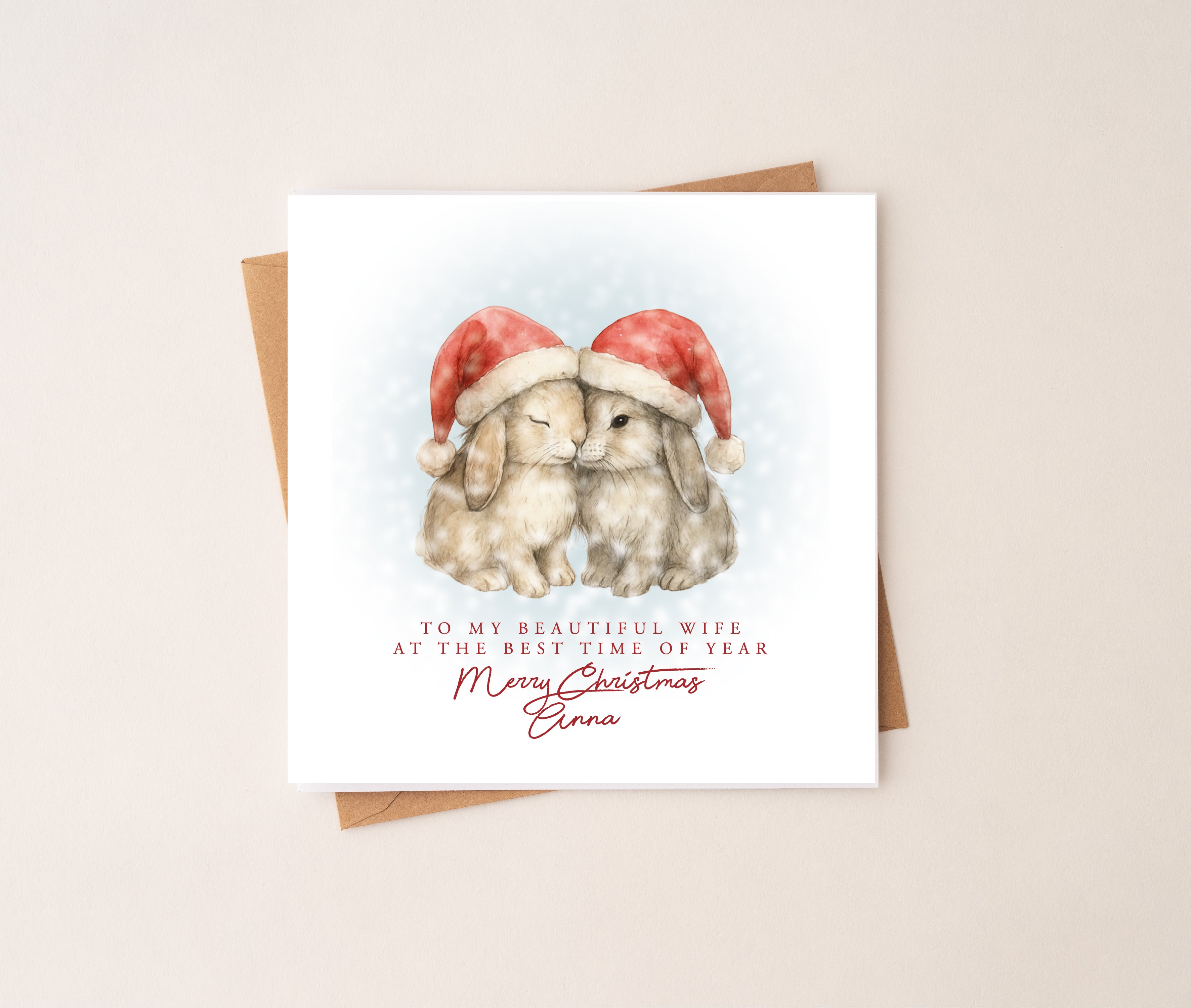 Bunny Couple Christmas Card