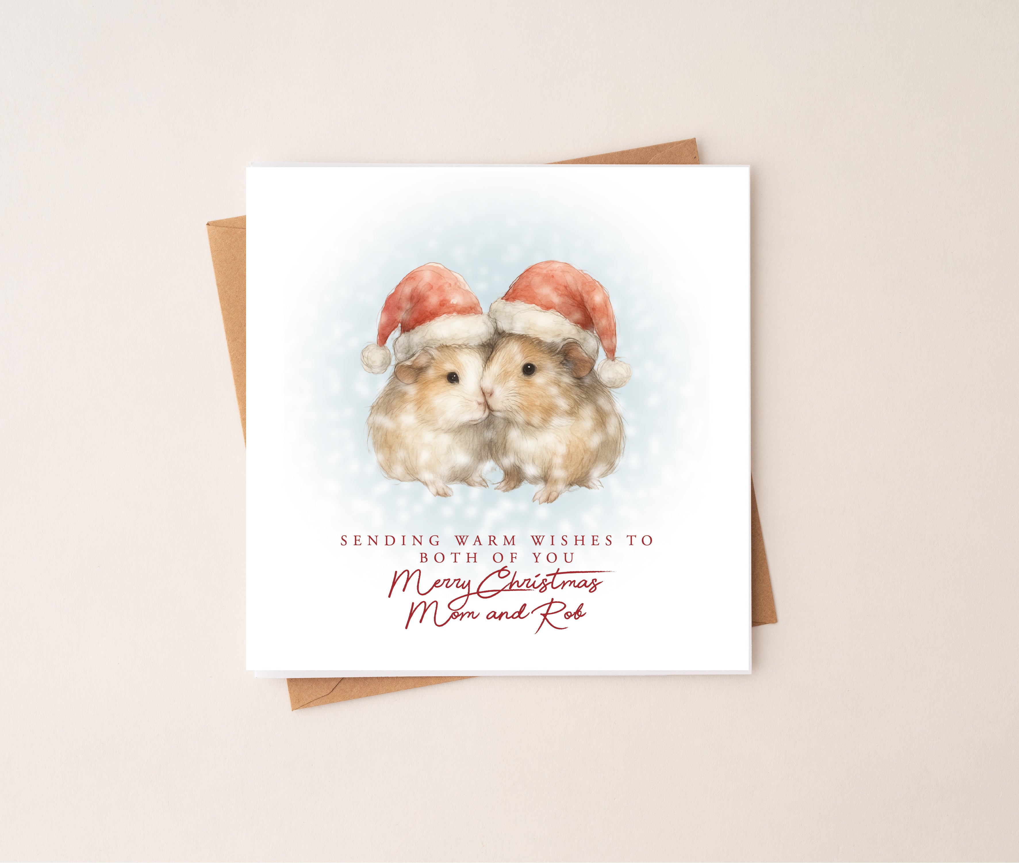 Guinea Pig Couple Christmas Card