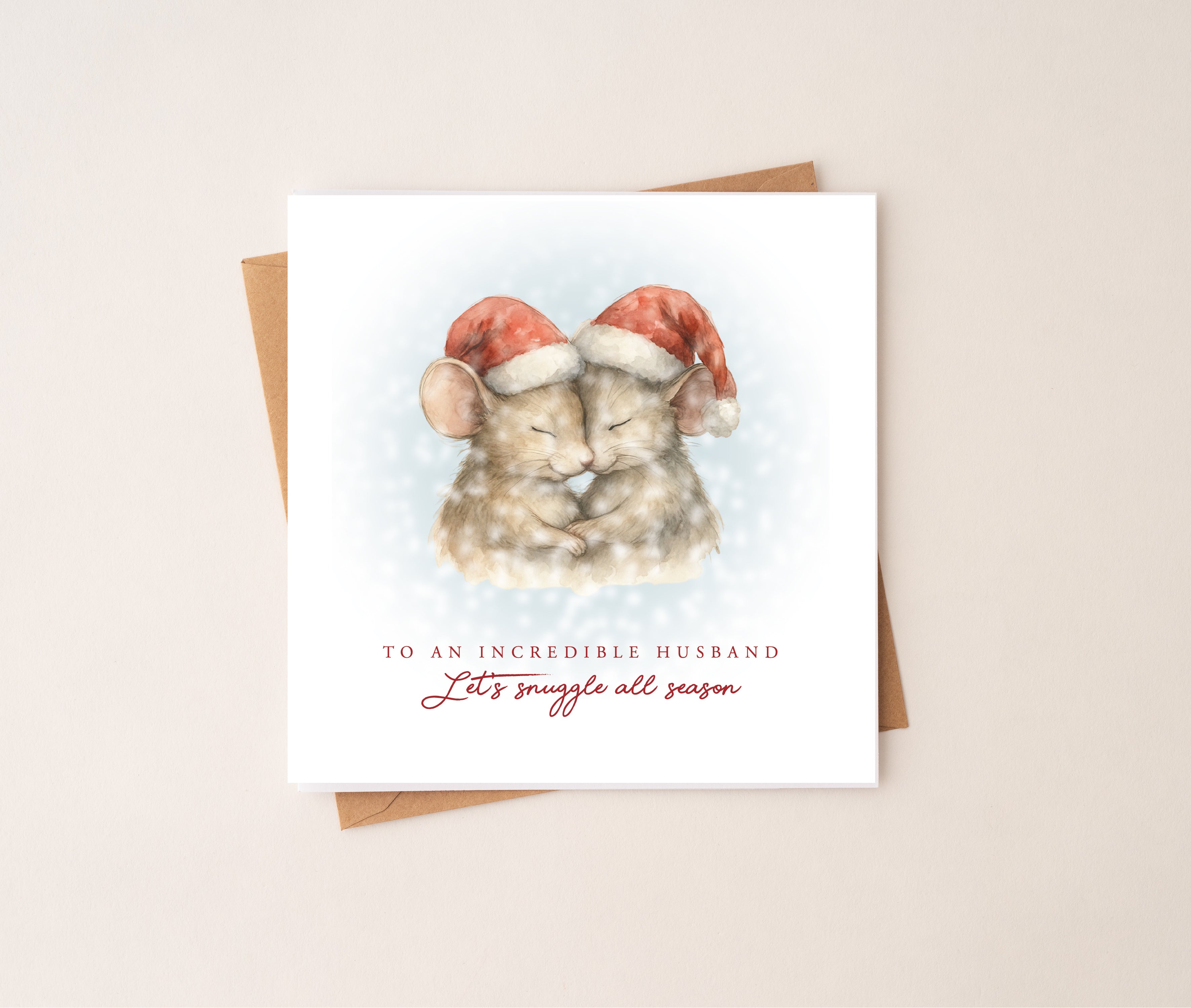 Mouse Couple Christmas Card