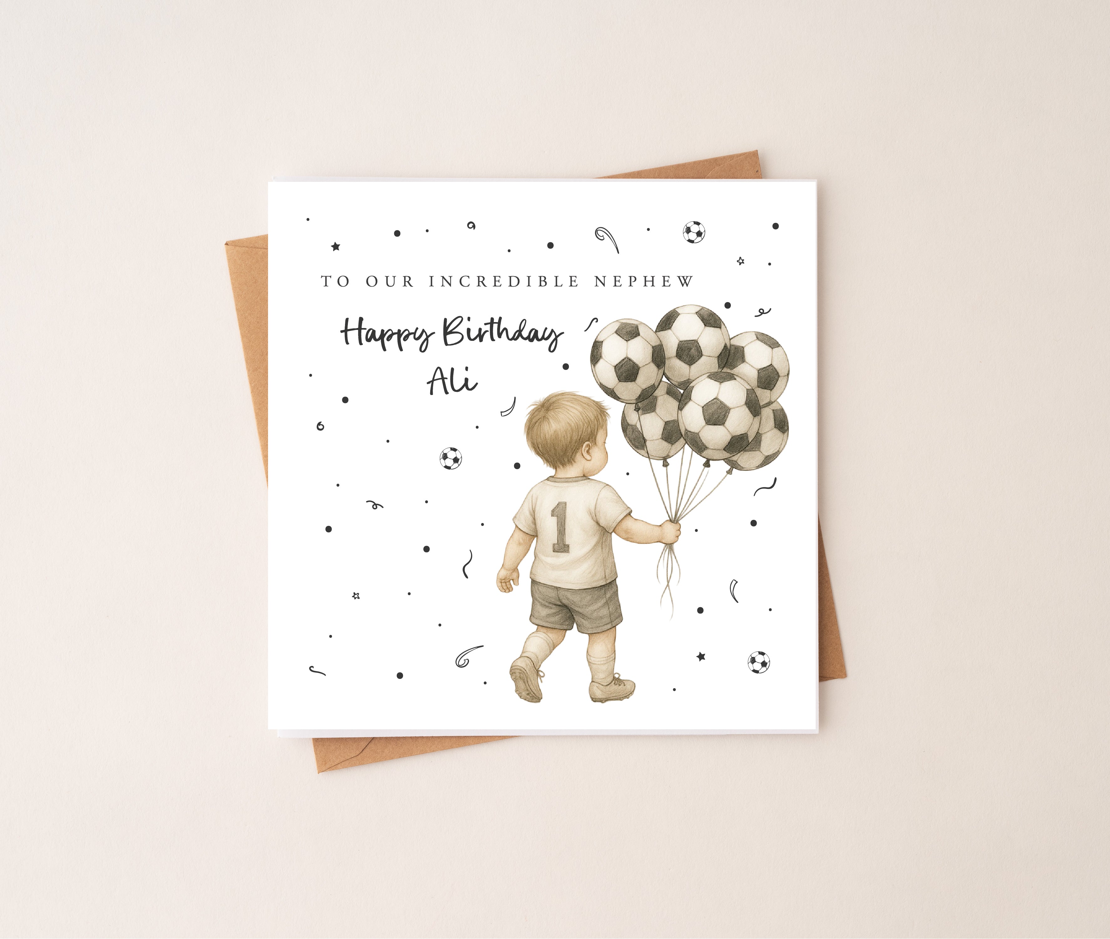 Personalised Football Themed Birthday Card