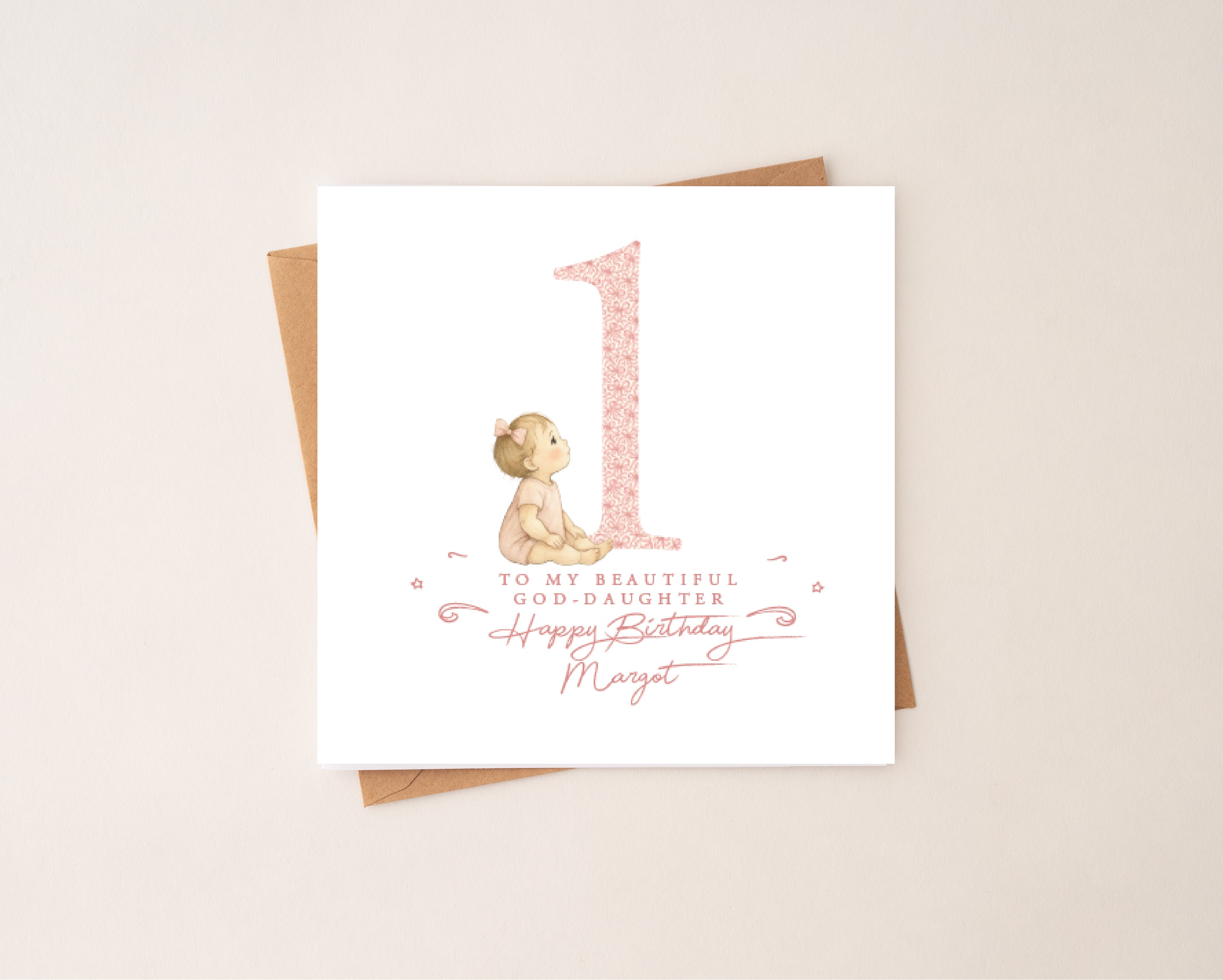 Personalised Baby Girl 1st Birthday Card