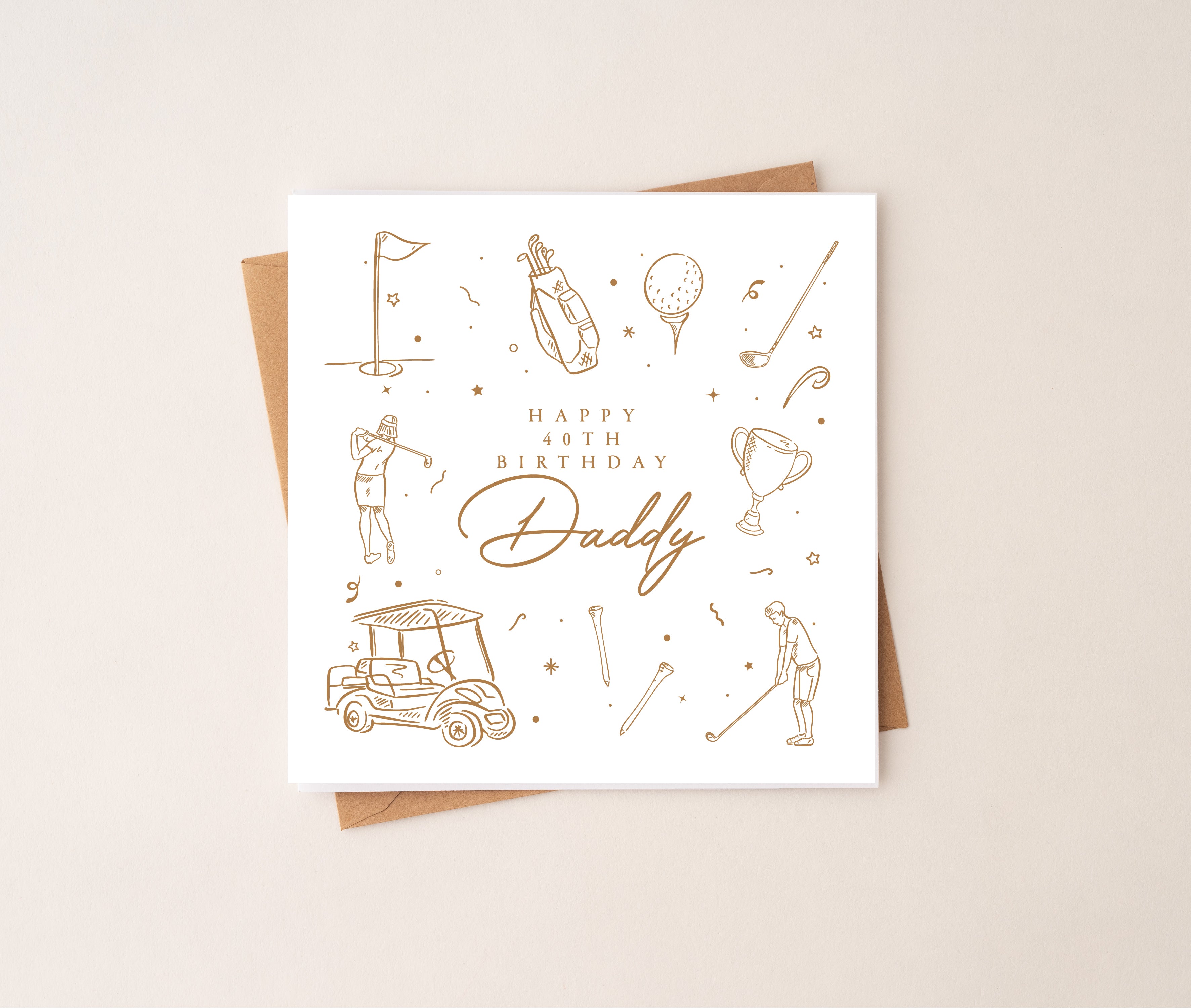 Golf Sketch Card – Hand Drawn Golfer Illustration