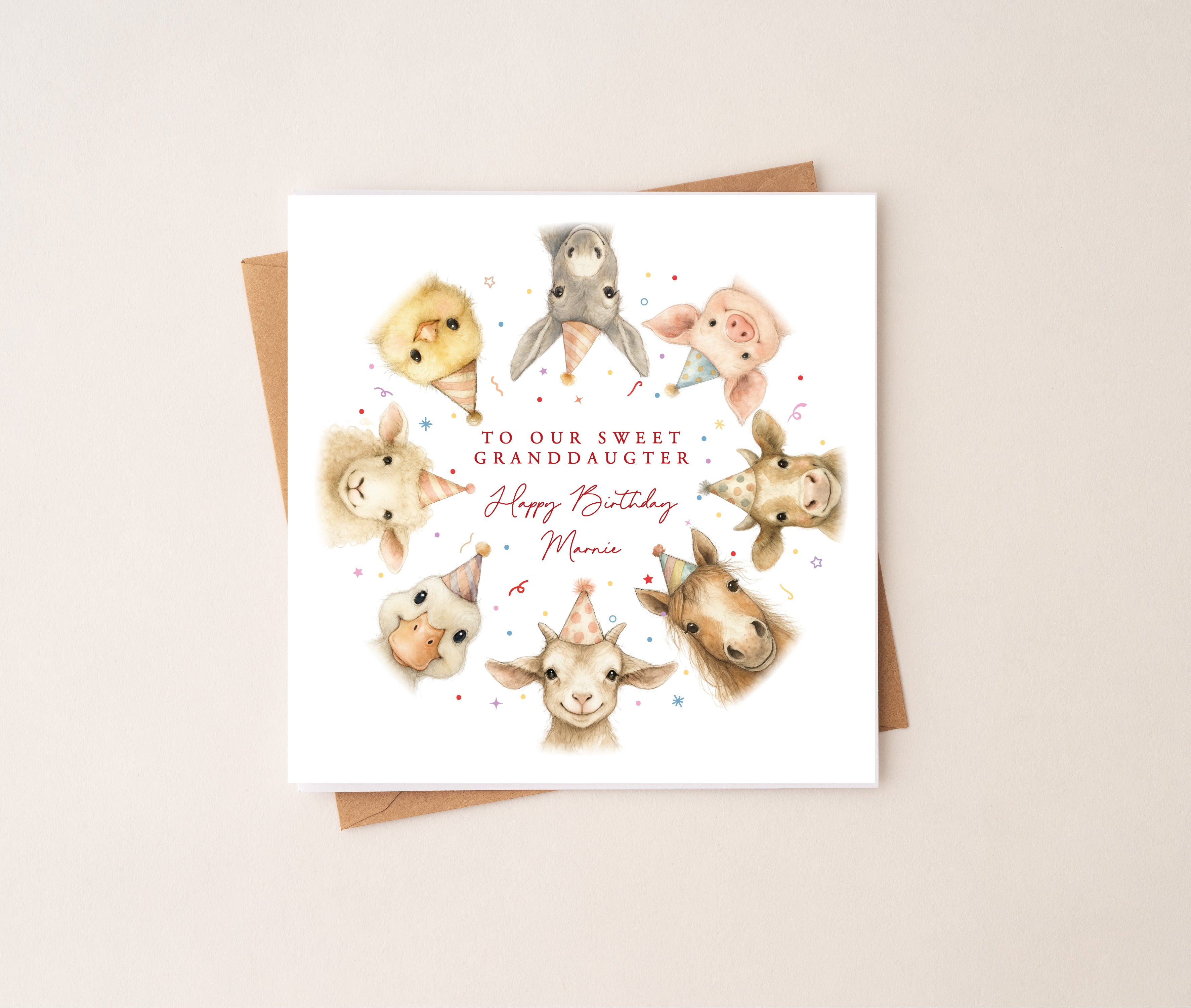 Personalised Party Animal Birthday Card | Farm Animals