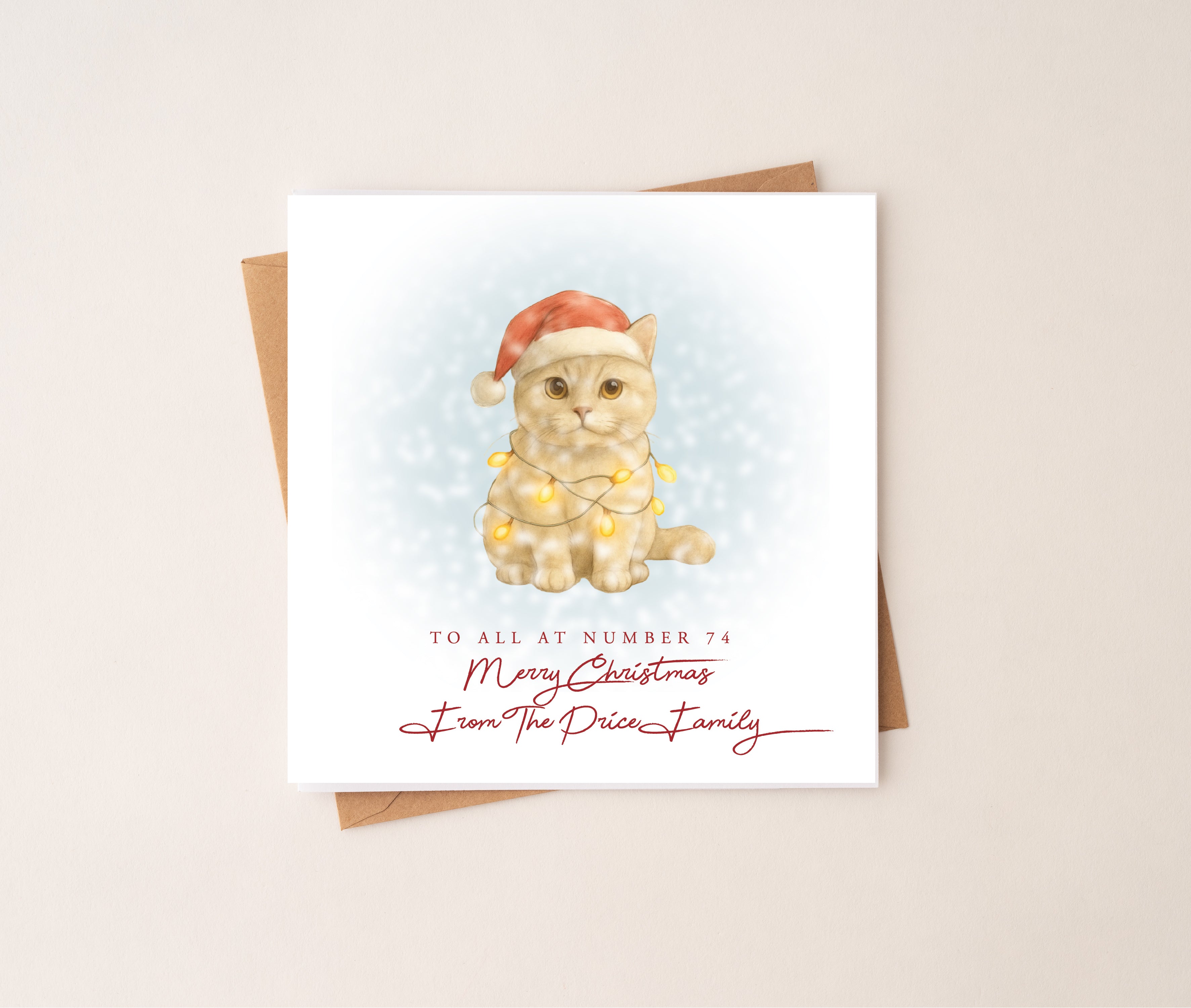 Personalised British Shorthair Cat Christmas Card