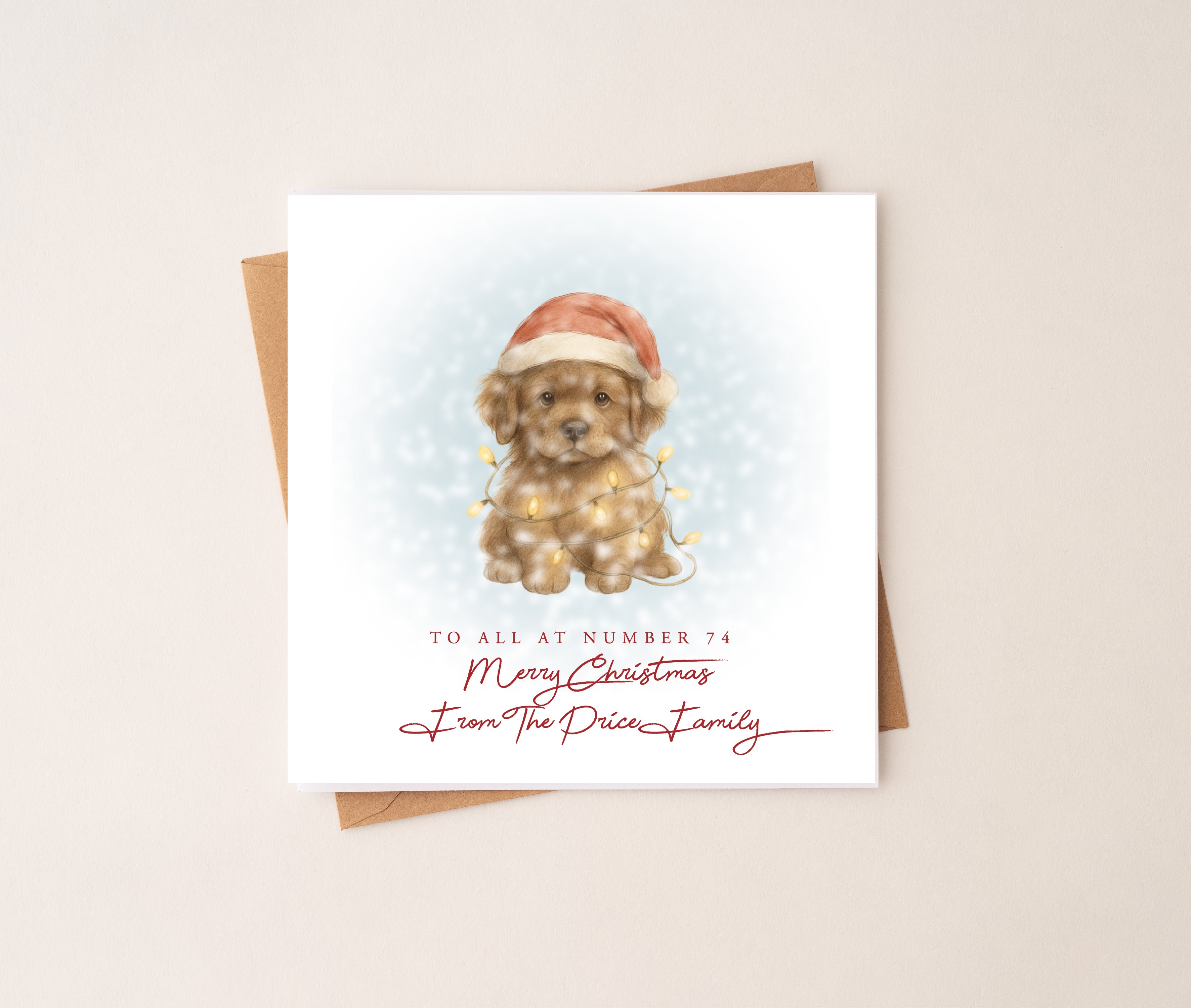 Personalised Newfoundland Puppy Dog Christmas Card