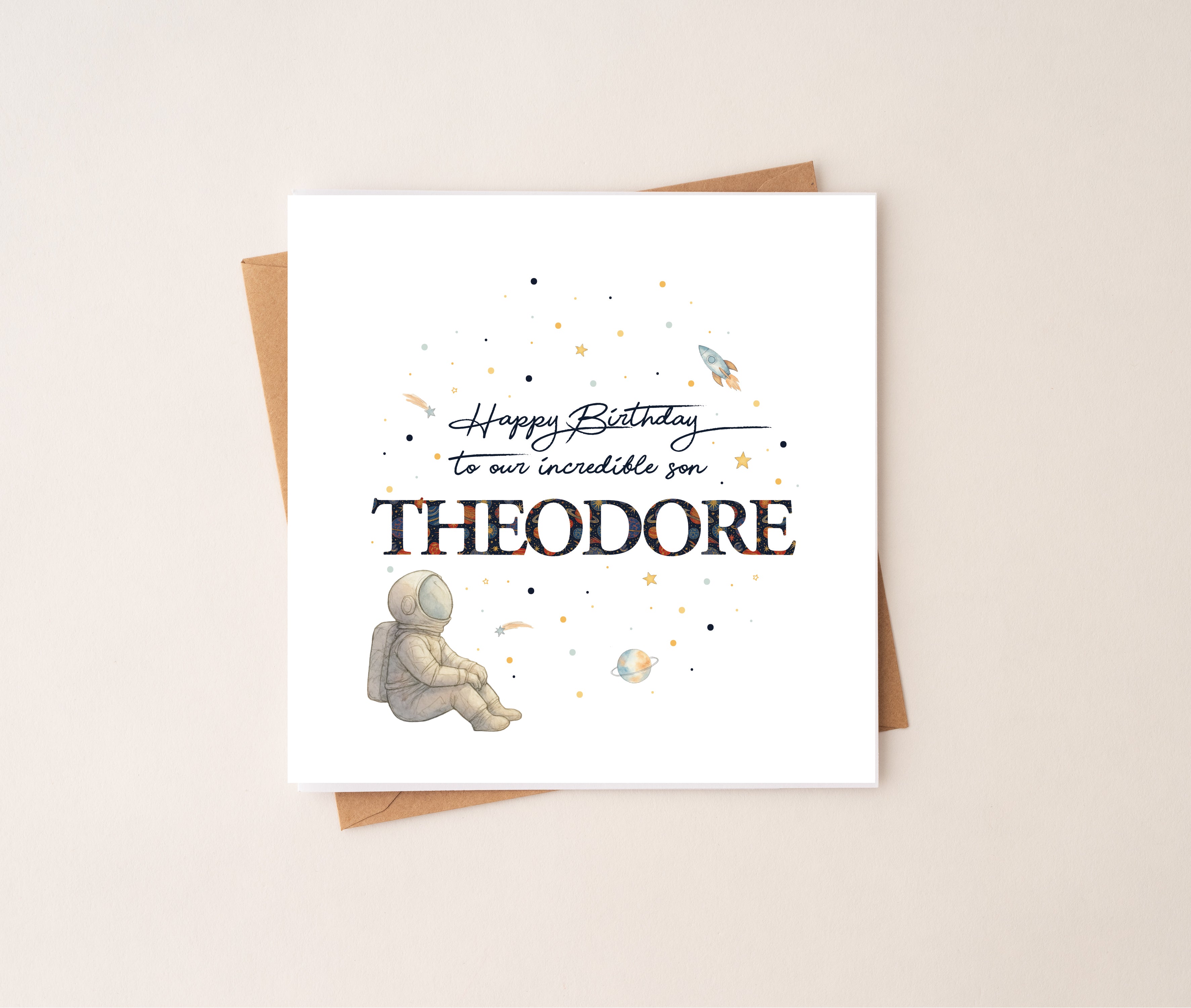Personalised Space Birthday Card