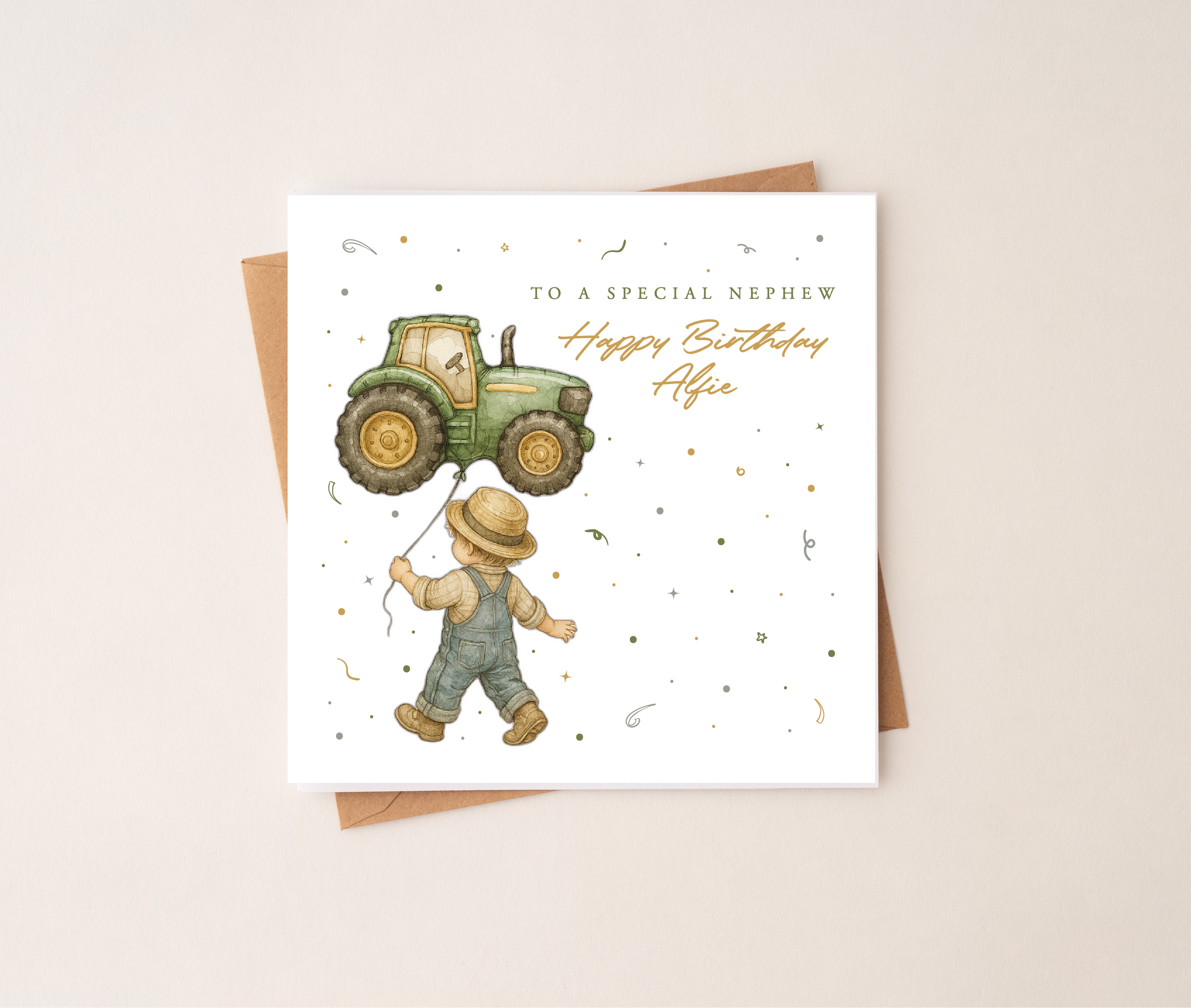 Personalised Tractor Themed Birthday Card